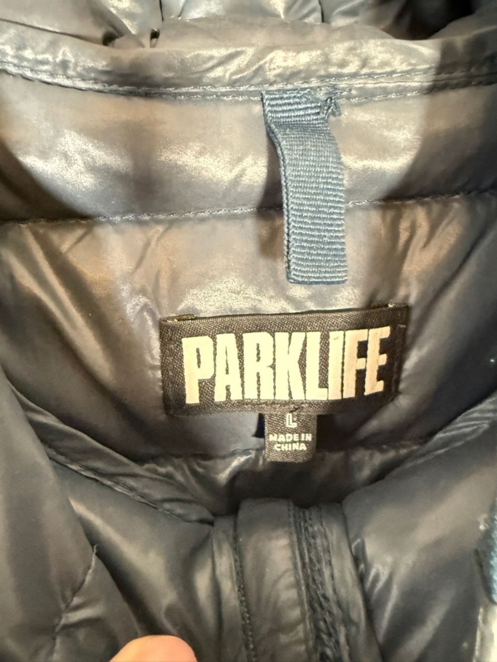 Aritzia Parklife Down Puffer Jacker Blue-Green Minimalist Simple L - Picture 3 of 8